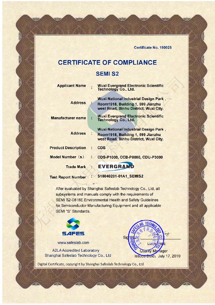 CE, SEMI certification